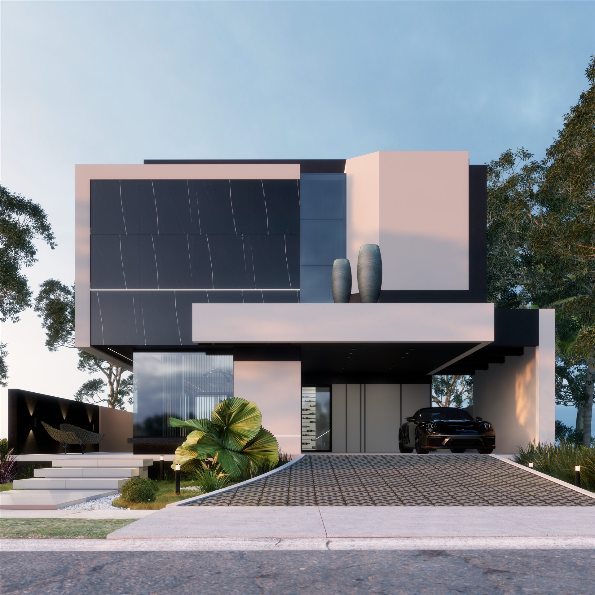 Fachada contemporânea da Vancouver Residence